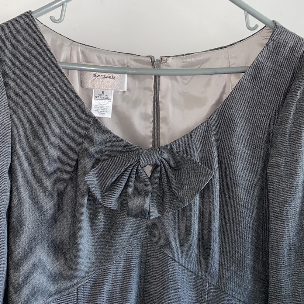 Sunny Choi gray bow front ruffle hem dress - Picture 5 of 9